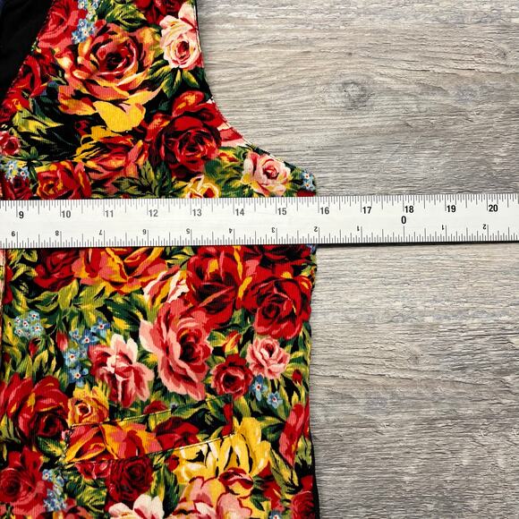 Vintage‎ 90s GAP Floral Womens M Flower V-Neck Button Vest Shirt Cropped Dainty - Picture 6 of 8